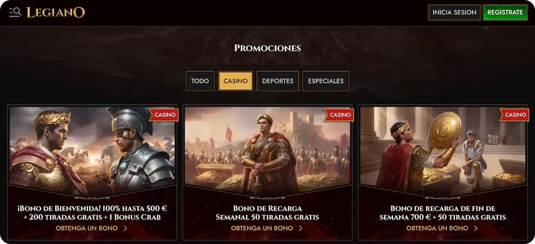 casino bonos del casino legiano