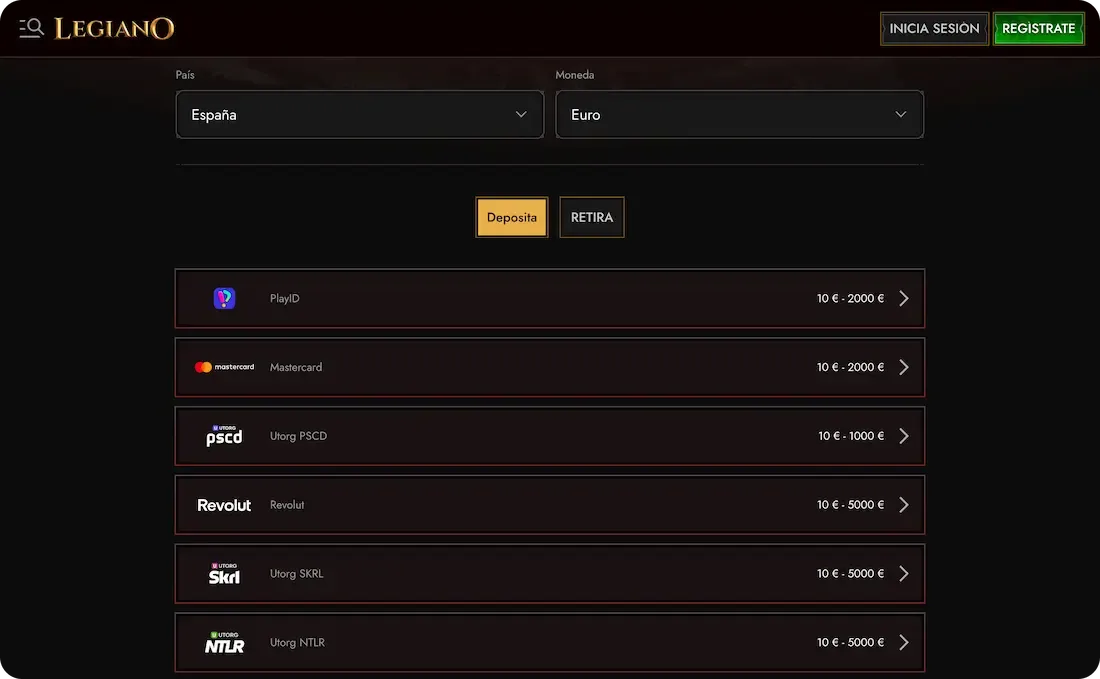 pagos del casino legiano